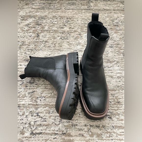 SAM EDELMAN Laguna Chelsea Boots Womens Size 5 Black Leather Waterproof - Picture 3 of 8
